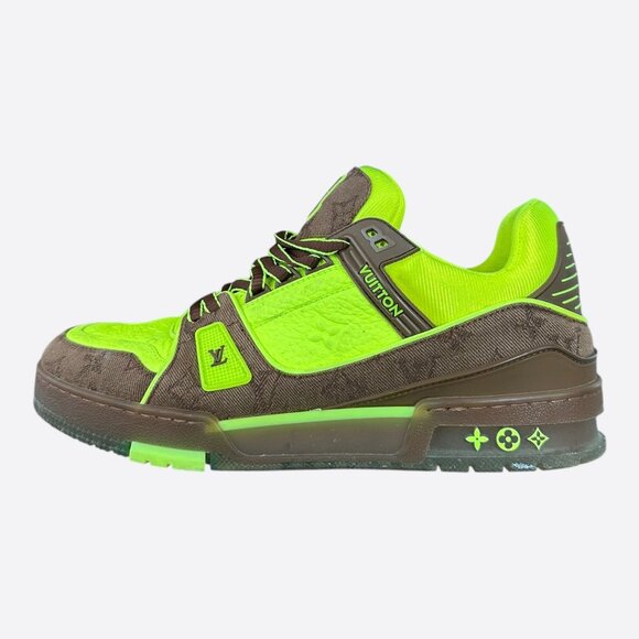 Louis Vuitton Brown & Green Monogram Trainers - Picture 3 of 8
